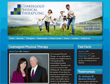 Tablet Screenshot of coarsegoldphysicaltherapy.com